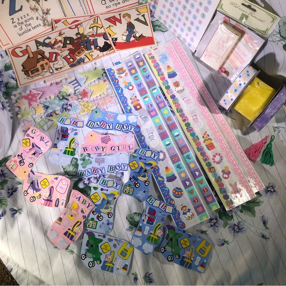 Vintage Baby Shower Scrapbook and Card Making Kit - Picture 4 of 7